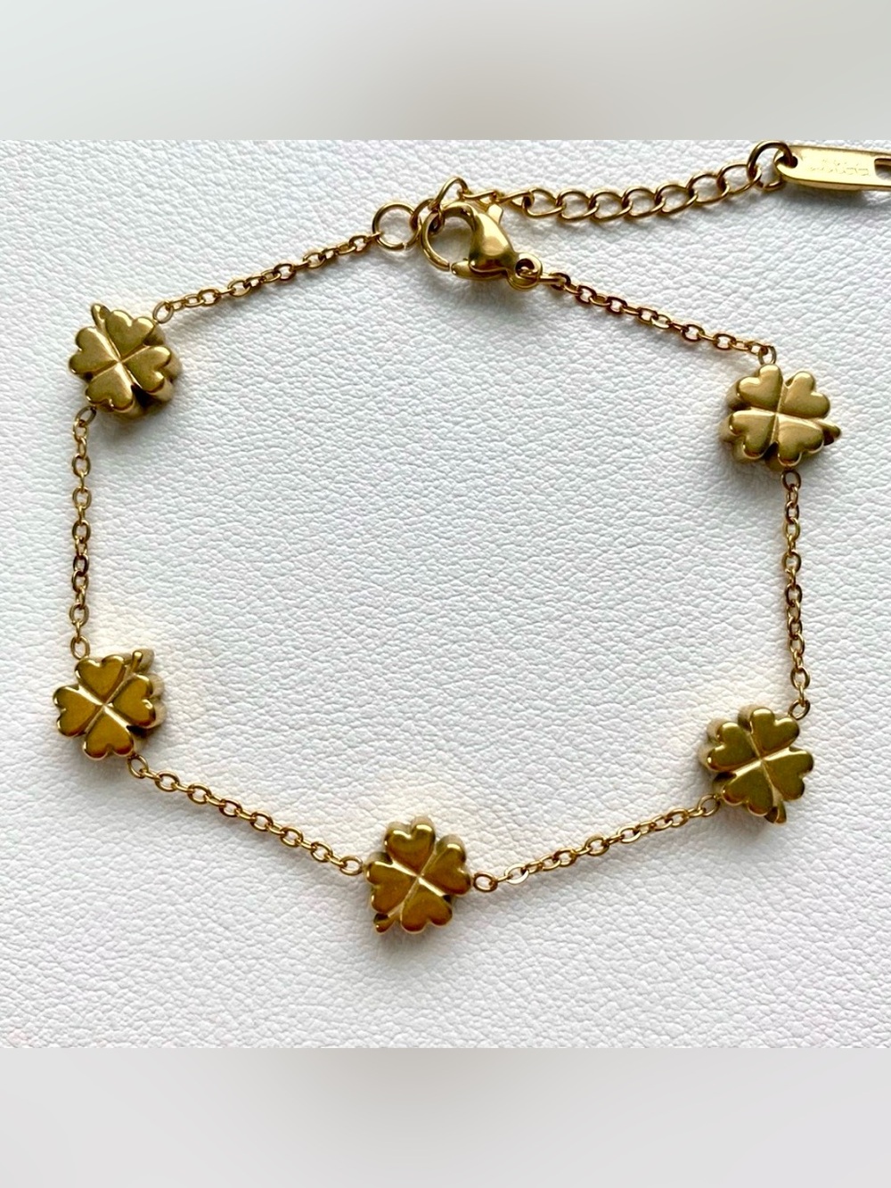 Gold Clover Charm Bracelet